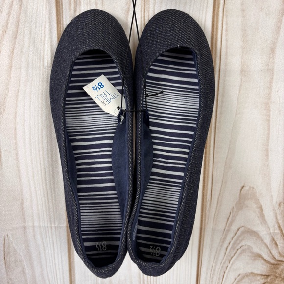 Time and Tru Shoes - Time and Tru Ballet Flats Denim Fabric Simply Stylish Slip On Casual Blue Sz 8.5